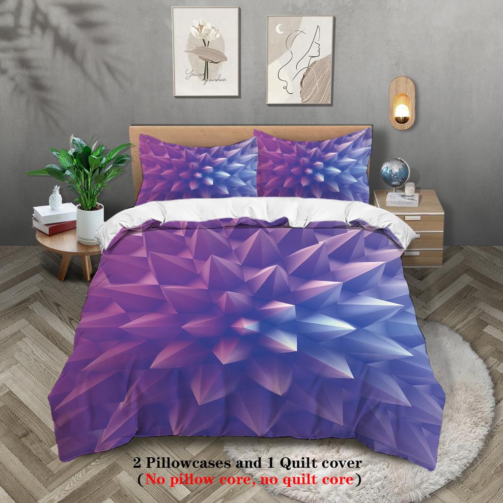 3D Digital Polyester Three-Piece Quilt Cover Bedding Quilt Cover Pillowcase