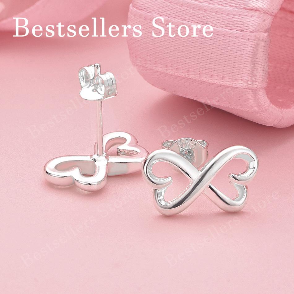 Exquisite 925 Sterling Silver Double Heart Earrings, Stylish Women s Party Wedding Gift Accessories