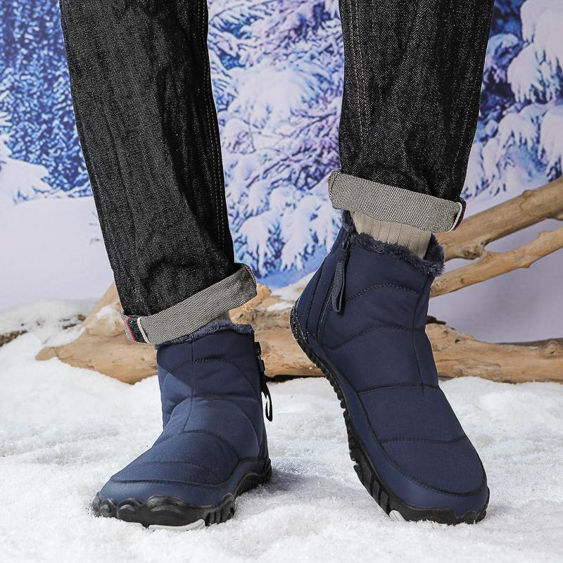 Winterschuhe für Herren und Damen, warme Plüschschuhe, hohe, wasserdichte Schneestiefel, Outdoor-Baumwollschuhe