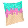 Melting Ice Cream Cone With Mint Chocolate And Strawberry Cushion Cover 40X40Cm Home Decor Print Throw Pillow Case For Sofa