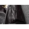 Chinese Size Vintage Brown First Layer Cowhide High Waisted Men Leather Jacket 45P Flight Coat Lapel Short Leather Jackets Pilot Jacket