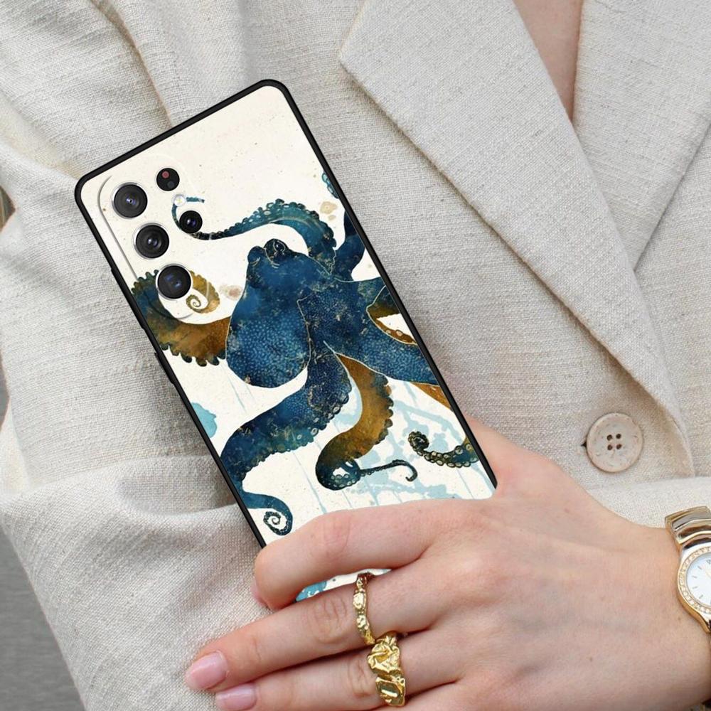Marine Life Ocean Octopus SOFT Cell Phone Case for Samsung Galaxy S26 Ultra S25 S24 S23 S22 S21 S20 Note10 Cover