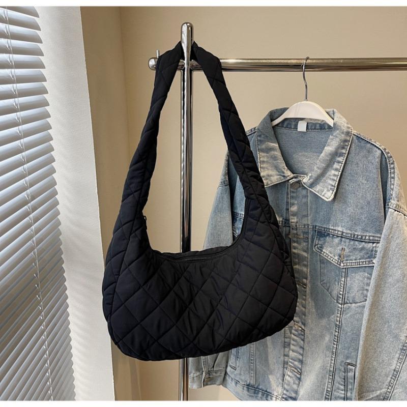 

Rhombus bag high-end sense autumn and winter simple armpit bag large capacity fashion shoulder messenger bag чёрный