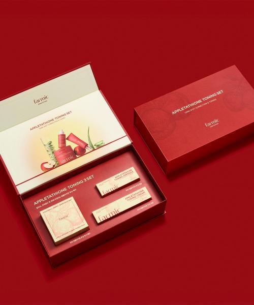 

Farmic Appletathion Toning 3 Piece Gift Set Pad+ampoule+cream NONE