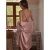 Sexy Pajamas Women Ice Ribbon Breast Pad Lace Suspender Nightgown Silk Home Clothes