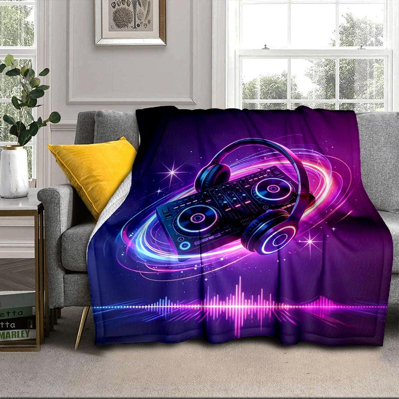 Music Waves Headphones Blanket Flannel Blanket Throw Blanket Sofa Cover Blanket Soft Premium Blanket Picnic Blanket Tv Blanket Gifts