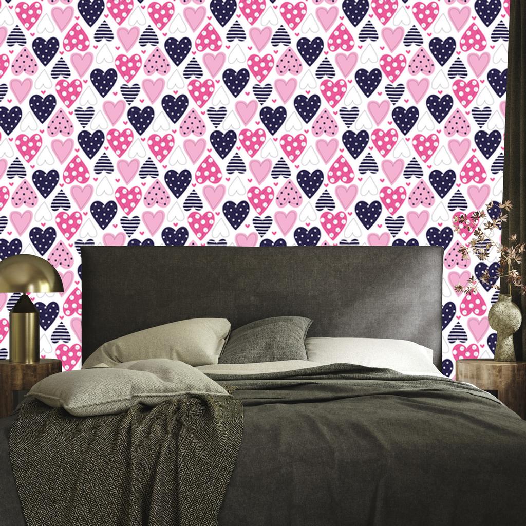 Colorful Hearts Wallpaper for Living Room and Bedroom 50x1000