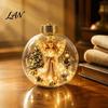 Clear Acrylic Ornaments Christmas Ball Ornaments, Hanging Decoration with Gingerbread House Small Gifts Reindeer Santa Tree Inside for Holiday