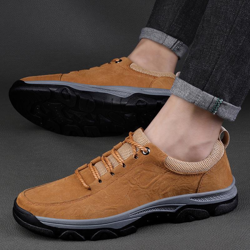 Men's Genuine Leather Low-Top Hiking & Mountaineering Shoes