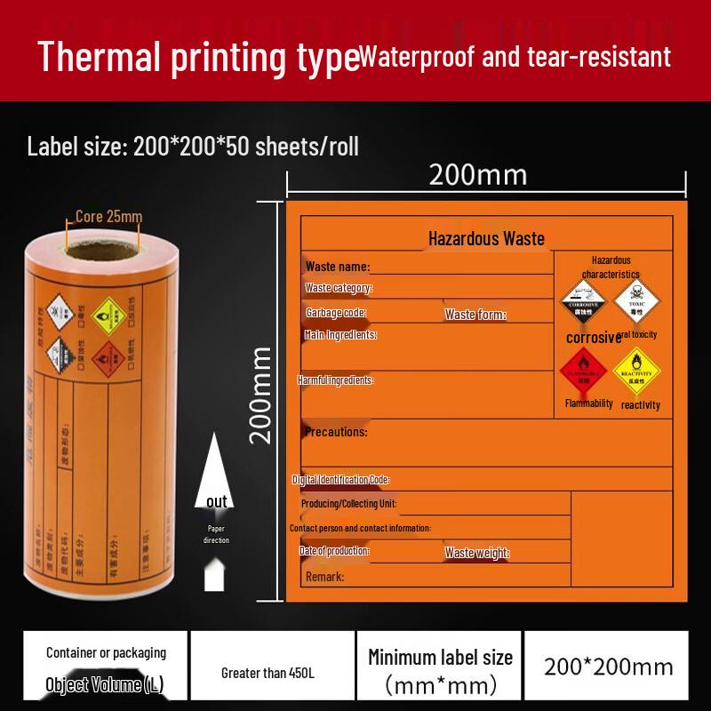 Jinzhiqing Hazardous Waste Identification Stickers