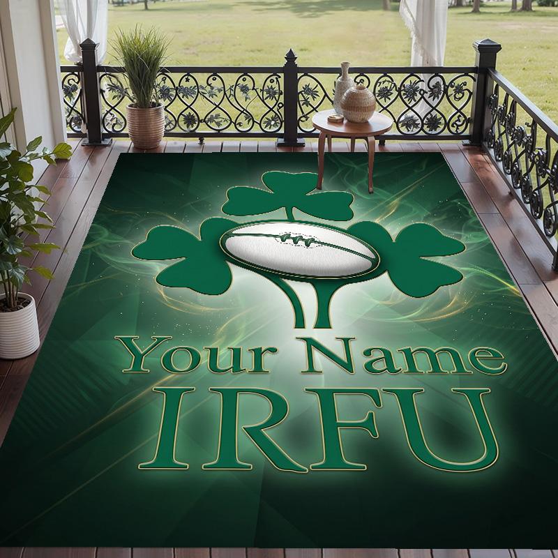 Custom Text Printed Rug Ireland Rugby Non Slip Floor Carpet For Home Room Decor