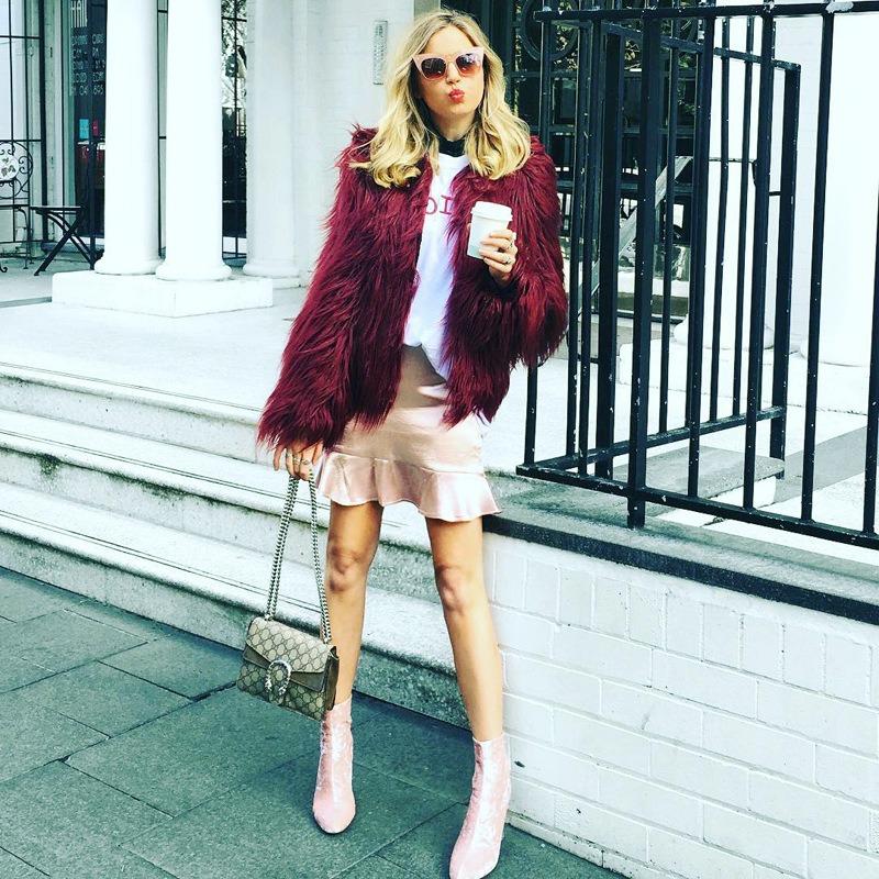 Women's Long Haired Faux Fur Coat White Open Front Jacket Warm Winter Outerwear