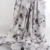 New Ink Print Floral Dress Fabric French Loose Halter Slimming Chinese Style Bubble Skirt Fabric Sewing for Clothes Dresses
