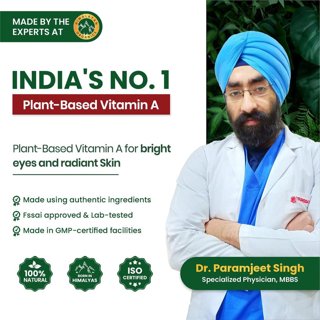 Vlado’s Himalayan Organics Plant Based Vitamin A Supplement 840 Mg Antioxidant Support For Eyes And Skin 120 Capsules