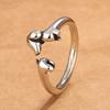 New Cute Dachshund Dog Simple Silver Adjustable Rings Original Open Sausage Dog Pet Rings for Women Vintage Animal Jewelry