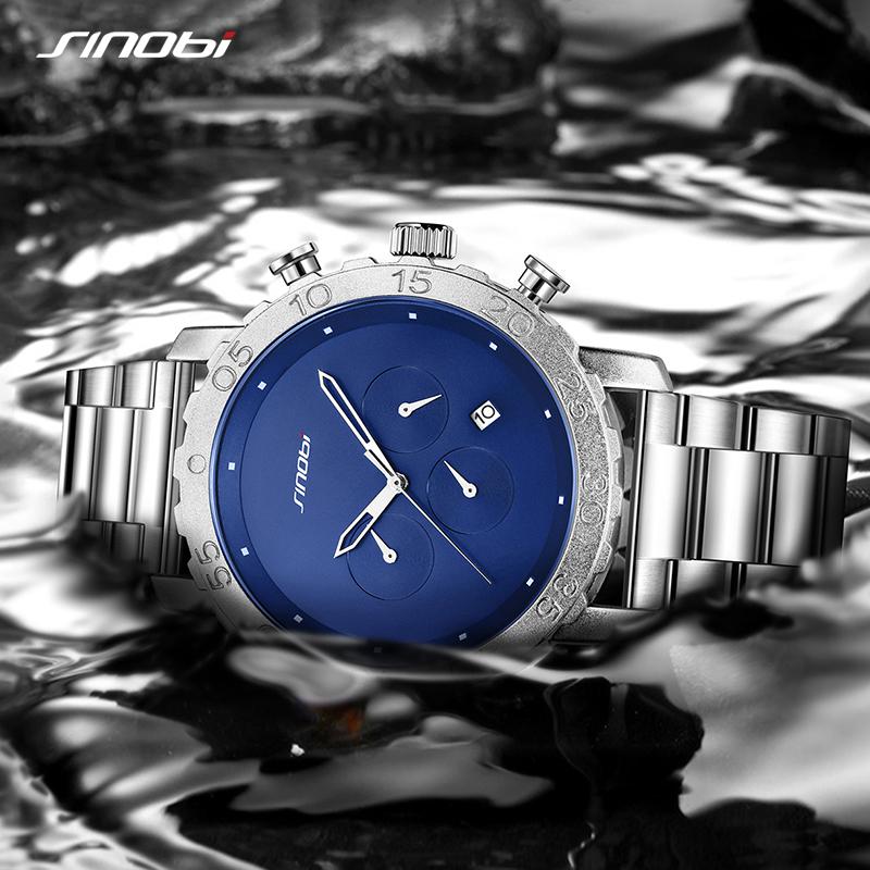 SINOBI New Arrival Men's Chronograph Watches Original Design Man's Quartz Wristwatches Geneva Sports Clock