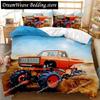 Engineering Vehicle Duvet Cover Set Engineering Vehicle Pickup Truck Off Road Vehicle Polyester Bedding Set Double Queen King741