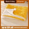 Minimalist Thickened Plush Pet Blanket Solid Color Soft Cat Sleeping Mat with Plush Ball Vertical Jacquard Fleece Blanket Winter