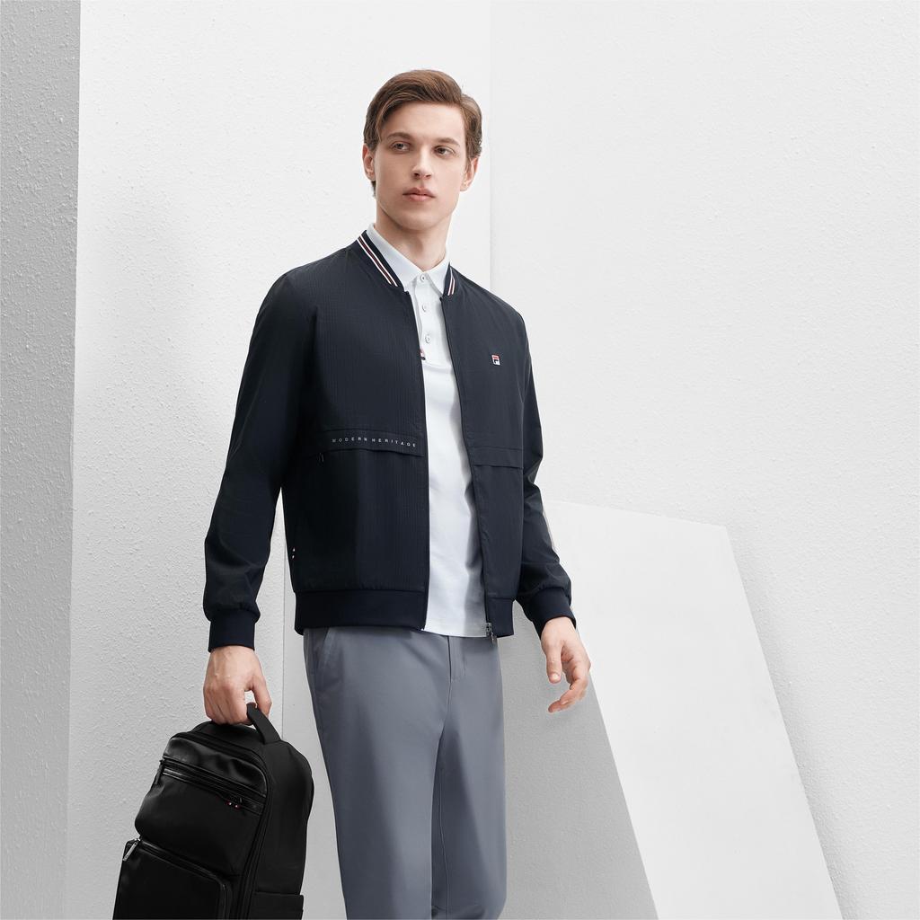 FILA Modern Heritage Casual Woven Comfortable Jacket Men Jackets Legendary-Blue F11M421702FNV