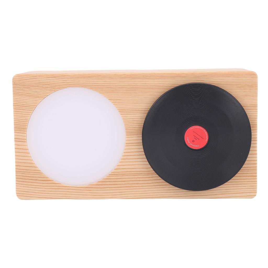 Record Player Bluetooth Speaker with Night Light Wooden Bluetooth 5.0 3 Modes Portable Wireless Turntable Speaker for