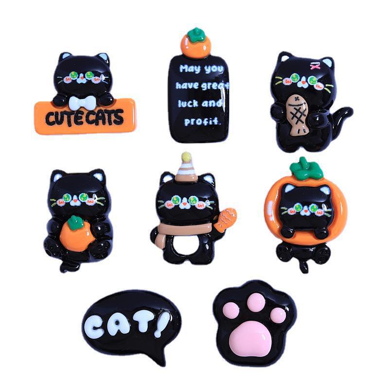 Dark Orange Cat Resin DIY Jewelry & Shoe Buckle Accessories