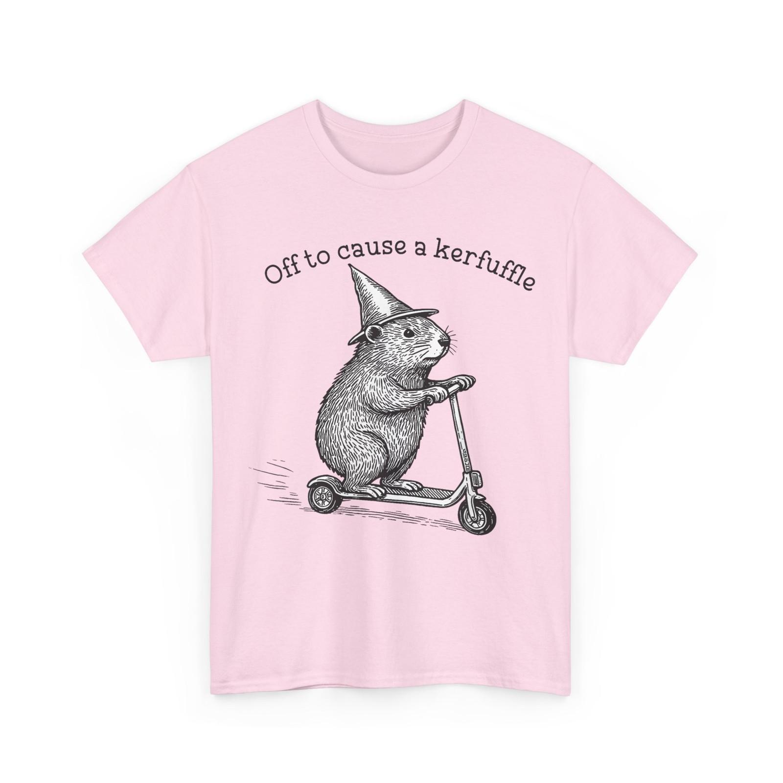 Capybara Shirt, Off to Cause A Kerfuffle Capybara Scooter Chaos Funny T-Shirt S