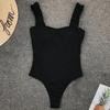 Sexy White Frill Trim Ruffled Ribbed Female Swimwear One Piece Swimsuit Women Monokini High Cut Bather Bathing Suit Swim Lady