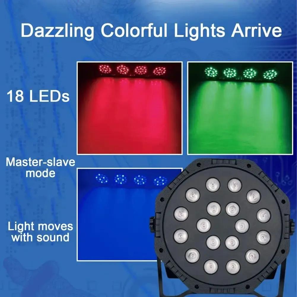 36 LED RGB Stage Par Light DMX512 Sound Activated Flat Disco Party Lamp with EU/US Plug for DJ Wedding Bar Club Christmas Decor