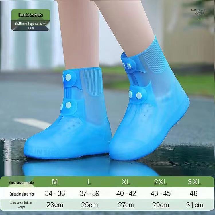 Double-Breasted Waterproof and Wear-Resistant TPE Overshoes