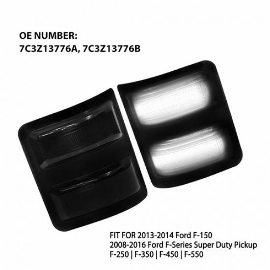 2PCS LED Mirror Side Turn Signal Light For Ford F-150/250/350/450/550 Duty Super
