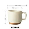 Wind Vertical Stripes White-Brown Splicing Ceramic Creative Water Cup Can Be Determined