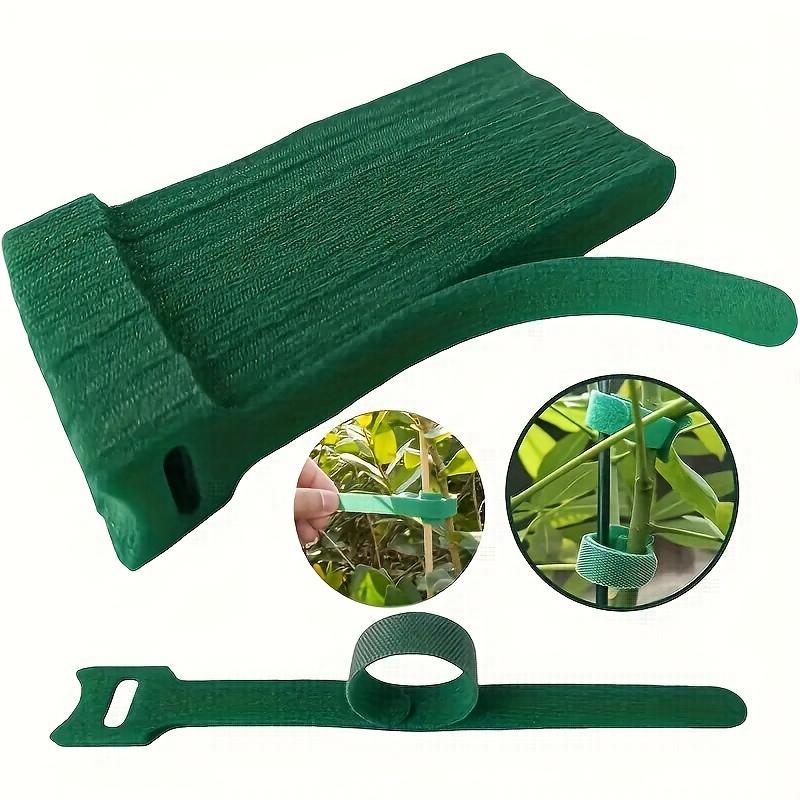 100pcs Adjustable Straps Reusable Green Plant Nylon Ties for Climbing Plants and Gardening Support