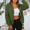 Women's Fashion Winter Warm Comfortable Windbreakers Lady Long Sleeve Lapel Fleece Plush Jacket Coat