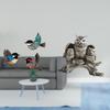 Wooden Bird And Owl Wall Art Sculpture Set for Garden Study Room Office Cabinet Decor
