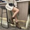 Long boots women's 2025 autumn and winter new fashion high boots Korean version ins tide boots horseshoe and platform knight boots