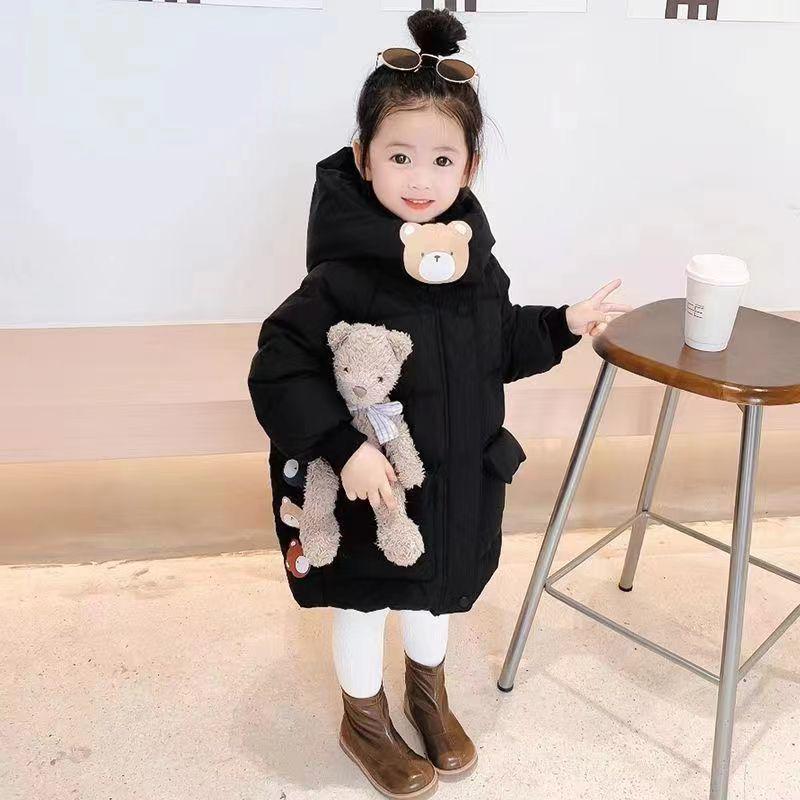 2025 Girls' Trendy Winter Down Coat - Thick Padded Fashion Jacket