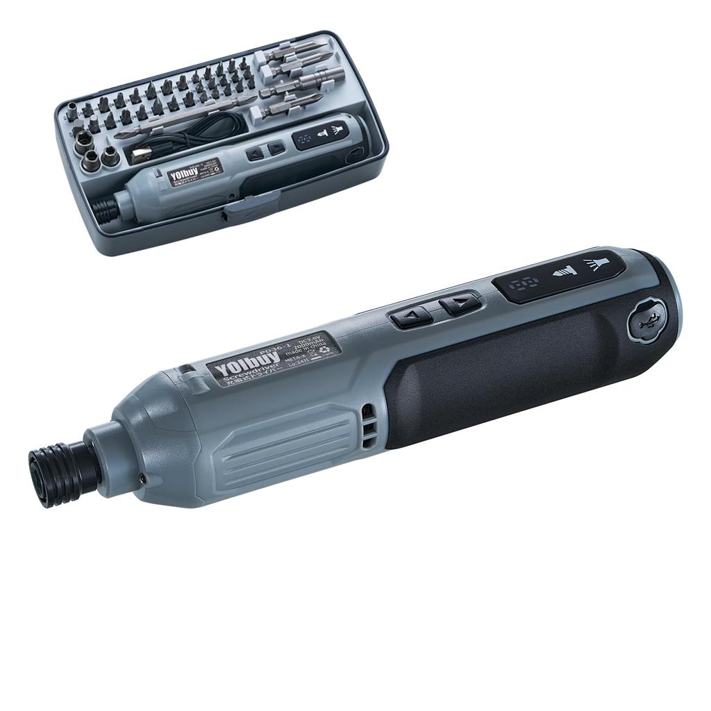 YOIbuy PRO Rechargeable Electric Max 300 Rotation Brake Max Electric Tightening Torque USB 2000 mAh LED Storage Case 3.6V Screwdriver, 5-Speed, RPM,