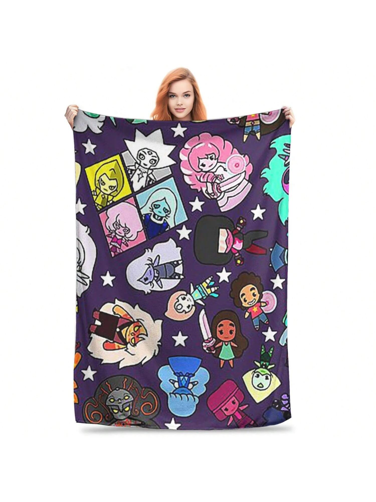 

Crystal Gems Steven Blankets Soft Warm Flannel Throw Blanket Bedding For Bed Living Room Picnic Travel Home Sofa 75X95CM сірий колір