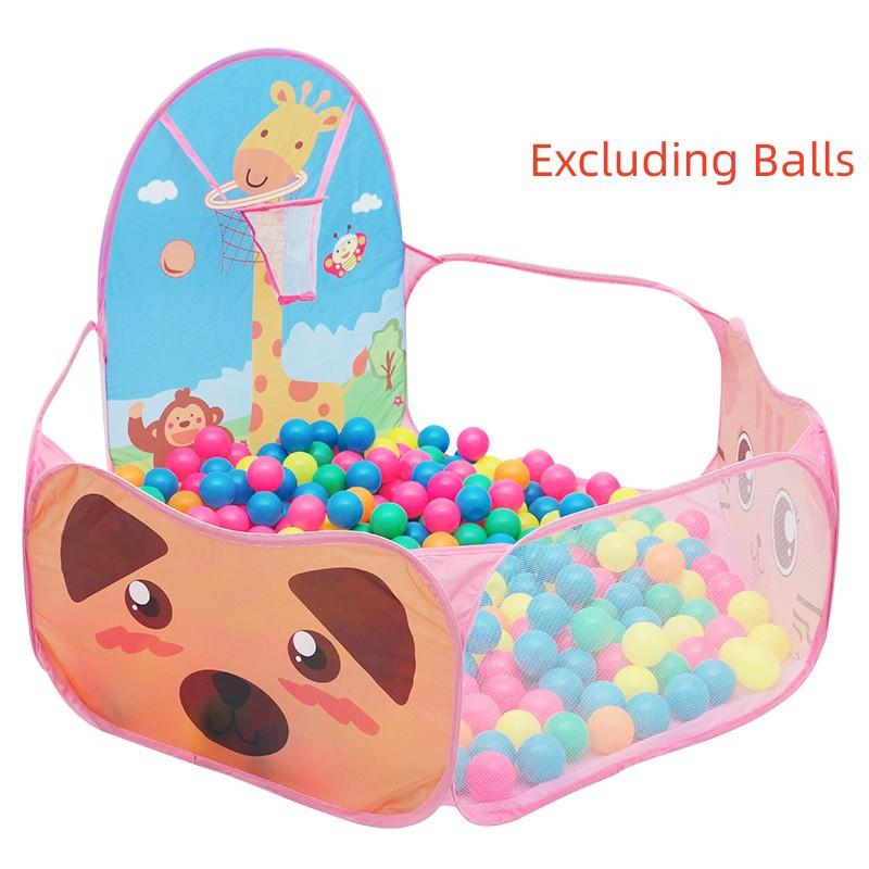 120cm Kids Playpen Playground Baby Tent Ball Pool with Basketball Hoop Children's Tent House Portable Kids Indoor Outdoor Toys