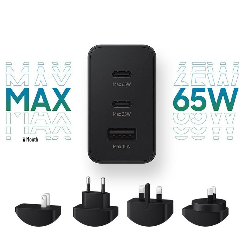S22 65W Fast Charger for Samsung - Dual Port (USB-C & A) with UK/EU/US Specs