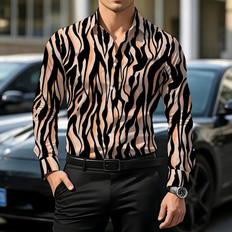 Hochwertiges personalisiertes bedrucktes Herrenhemd, modisches kontrastfarbiges Langarmhemd, lässiges Business-Herrenhemd XS-6XL