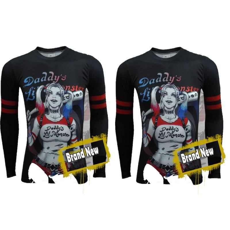 Harley Quinn T Shirt For Men Long Sleeve Polyester Casual Streetwear Teenager Style