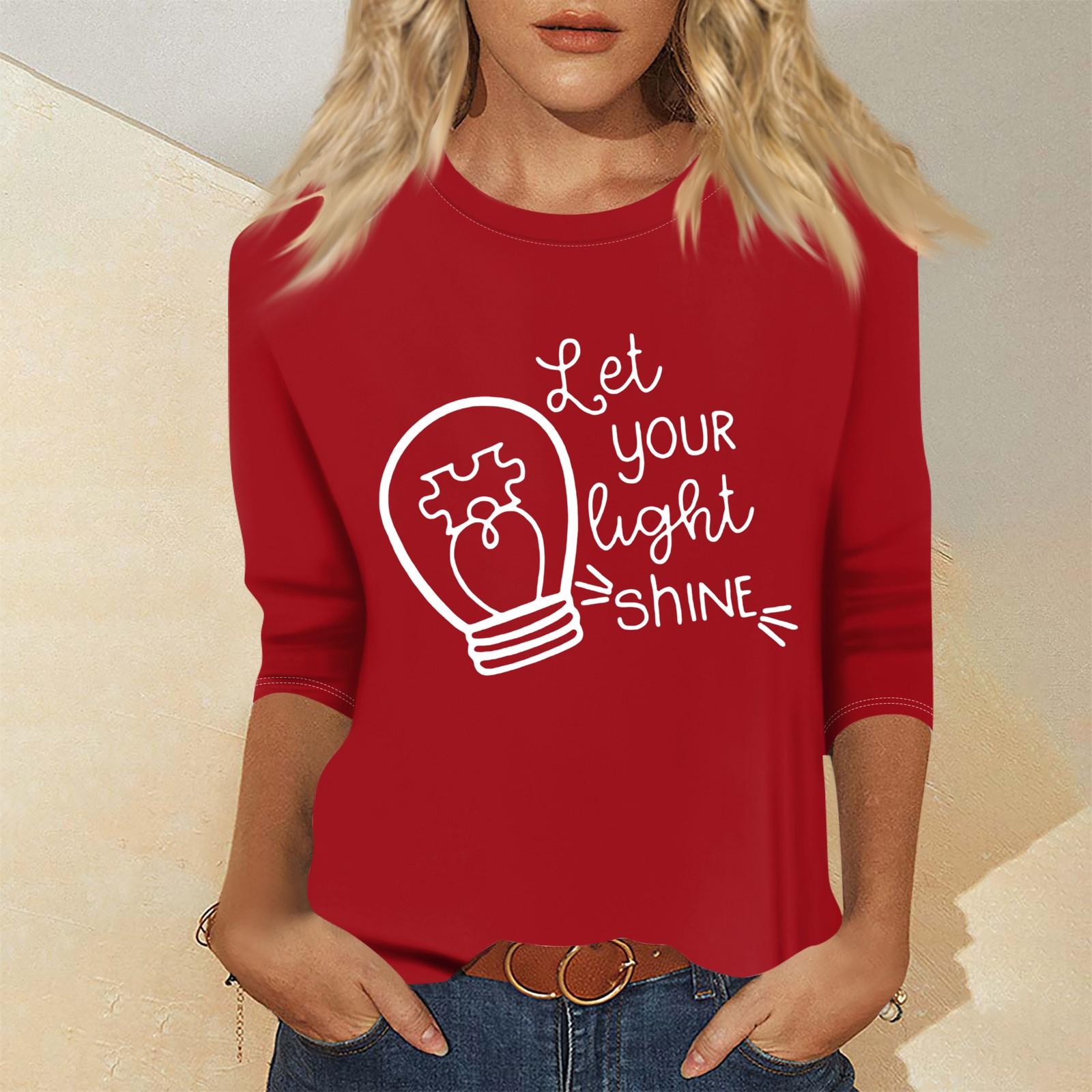 

Женская мода повседневный свитер с семью рукавами и принтом ко Дню святого Валентина XXXL красный