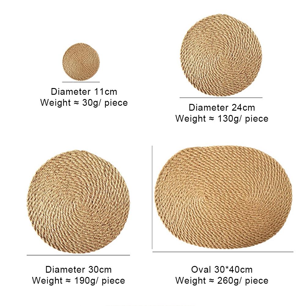 Suporturi de masă din ratan Suport de masă rotund țesut 30cm Suport de masă rezistent la căldură In Suport de masă împletit