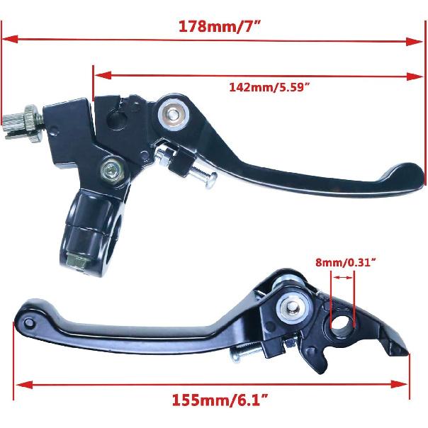 

Folding Clutch Brake Lever for 50cc 70cc 110cc 125cc 140cc 150cc Apollo RFZ125 DB007 DBX15 X18 X19 Tao Tao DB17 DB27 Coolster M125 SSR Thumpstar