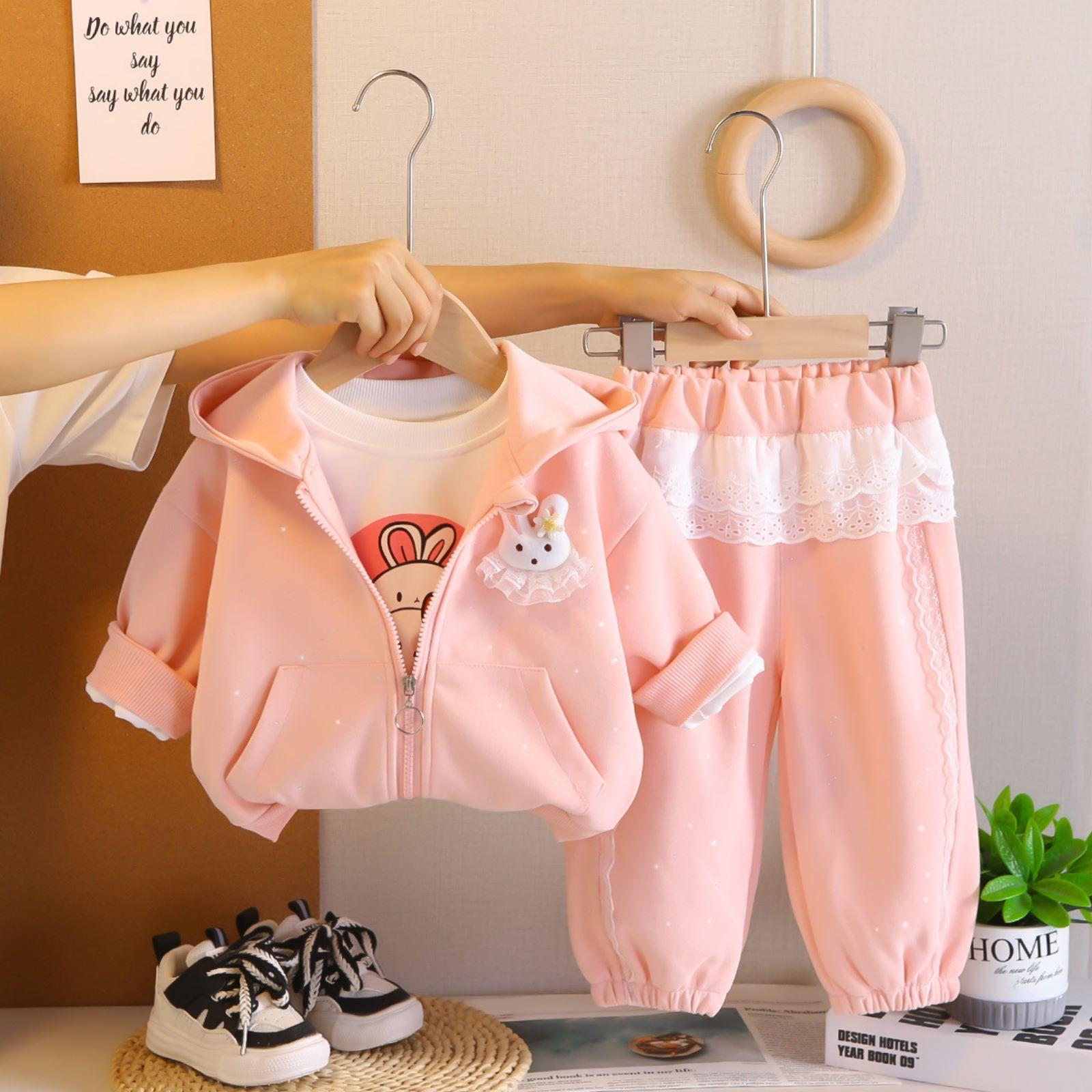 

Детский повседневный комплект с длинным рукавом, удобные наряды для повседневной носки 100 розовый