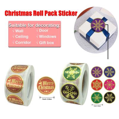 Pack Sticker Christmas Holiday Gift Decorating Gift 1 Roll 500 Posts Christmas