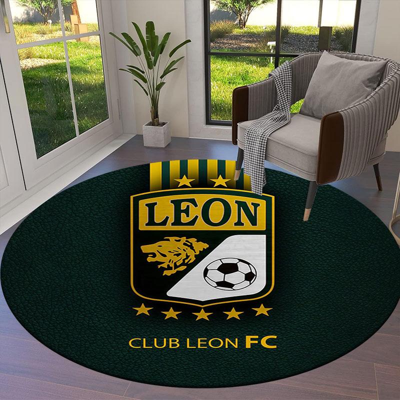 Club Leon Round Area Rug,Carpet Rug for Living Room Bedroom Sofa Playroom Decor,Non-slip Floor Mat