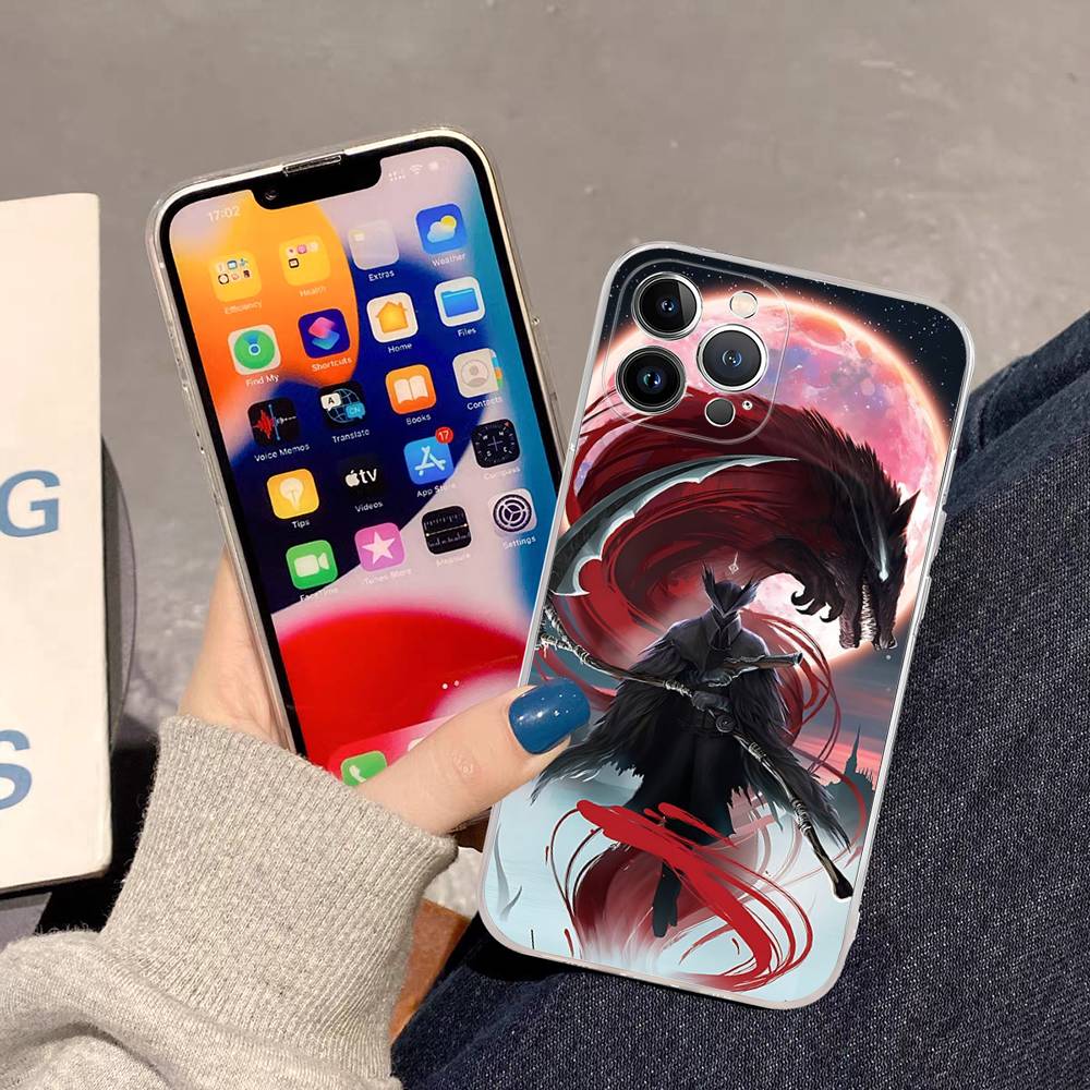 

Dark Hunter B-Bloodborne Game Phone Case For IPhone 17 16 15 14 13 11 12 Pro Max 16 Plus Transparent iPhone 16 plus