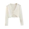 Bows Sun Protection Knit Cardigan Women's Summer Thin Small Waistcoat Short Outer Matching Halter Skirt Shawl Blouse